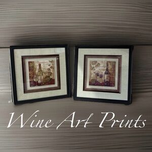 Wine Theme Framed Wall Art Set of 2 Pictures
